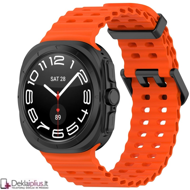 Guminė apyrankė laikrodžiui - oranžinės spalvos (Samsung Galaxy Ultra/Ultra 2 (47 mm) Guminė apyrankė laikrodžiui - oranžinės spalvos (Samsung Galaxy Ultra/Ultra 2 (47 mm)